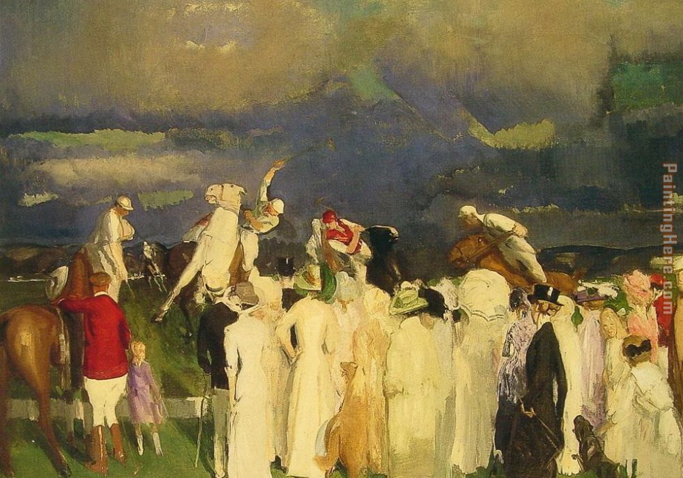 Polo Crowd painting - George Bellows Polo Crowd art painting